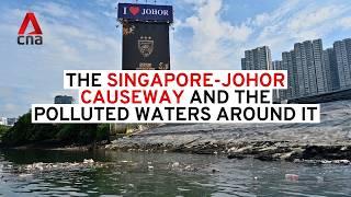 The Singapore-Johor Causeway and the polluted waters around it