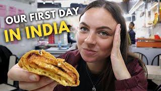 FOREIGNERS try DELHI street food for FIRST TIME  (INDIA travel vlog)