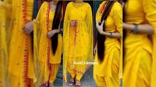 Latest yellow trendy dress for haldi ceremony|| suit ides for haldi function|| traditional dresses