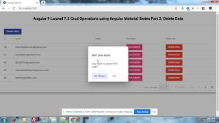 Angular 9 Laravel 7.2 Crud Operations using Angular Material Series Part 2: Delete Data