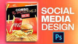 Basic Social media post design Photoshop 2 | Tutorial Speed Art TsfAbr