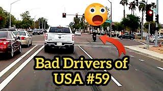 Bad Drivers of USA #59 - Motorcyclist almost eats it