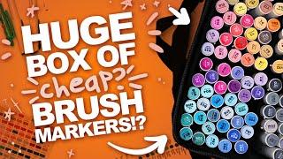 A BIG 'BUCKET' OF 120 OHUHU BRUSH-MARKERS?! | + Ohuhu Marker Pad Demo