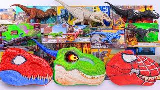 Jurassic World Toys Unboxing Review ASMR | Head Trex Mystery Box, Spider Indominus Rex, Carnotaurus