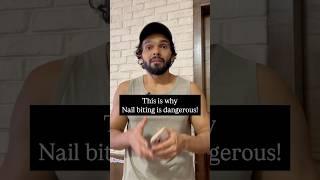 Why is Nail Biting Dangerous!  #getsetfit #science #nailart #mythbusters #biting