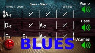 Minor Blues in A - Jazz Backing Track / Play-along (110bpm)