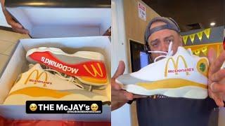 A McWorker showing off his new McJAY’s #mcdonalds #jordans #shoes #sneaker #fastfood #restaurant