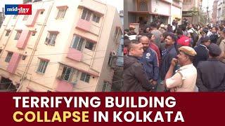 Kolkata building crashes during renovation, Panic strikes people - Watch video