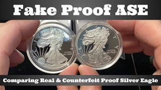 Comparing Real Proof Silver Eagle with Counterfeit Proof Silver Eagle