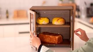 Homekoko Double Layer Bread box with Clear Front Windows and Cutting Board Lid Assembly Instuction