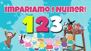 Impara i NUMERI in ITALIANO ed INGLESE con i cartoni animati Learn Numbers 123