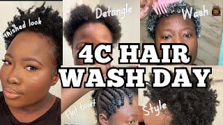 4C Hair Wash Day | TWA Wash Day Routine | Start to Finish | Protective Styling | Choerline Cadet