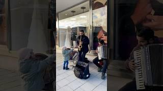 He stops playing for the child  #streetart #accordion #saxophone #streetmusic