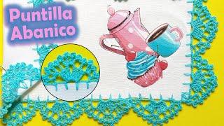 Puntilla en Abanico + Crochet fácil y rápida