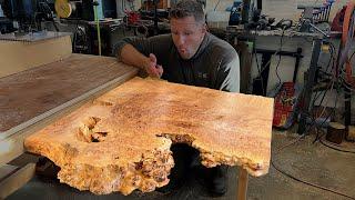 Making A Live Edge Maple Burl Table For My Off Grid Cabin!!!