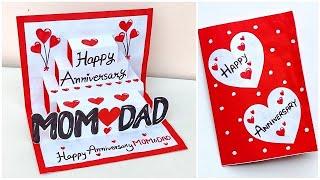 DIY Anniversary pop up card Handmade 2024 / Anniversary greeting card for mom and dad