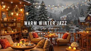 Warm Jazz Music ~ Cozy Winter Porch Ambience  Smooth Jazz Background Music for Work, Study, Unwind