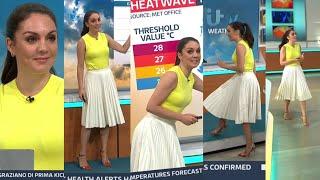 Laura Tobin-Perfect In A White Skirt Yellow Top & Heels 19/7/24 HD