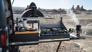 JEEP KITCHEN SET UP- HOW I COOK/EAT WHILE LIVING ON THE ROAD FULL TIME OUT OF A JEEP WRANGLER