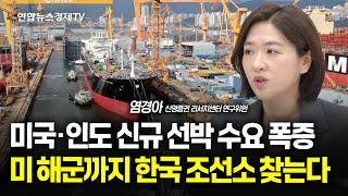 미국·인도 신규 선박 수요 폭증⋯미 해군까지 한국 조선소 찾는다 (염경아 연구위원) ㅣ 250106 경제훈풍