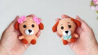 Super simpleHow to crochet a small dogAmigurumi puppy keychain
