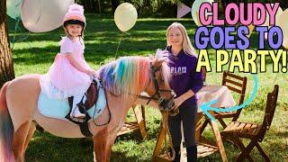 RAINBOW PONY CLOUDY GOES TO A BIRTHDAY PARTY!