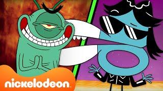 Plankton & Scissors Schemes And Cheats Marathon!  SpongeBob + Rock Paper Scissors | Nicktoons