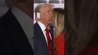 Trump Ends 93-Minute RNC Speech With Kiss From Melania