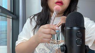 ASMR뒷목부터 팅그르르 브러싱 | 마이크 브러싱| 세가지 버전 | mic brushing asmr | bare, foam, fluffy mic cover