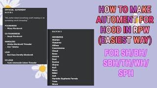 How to make automent for hood in RPW(easiest way)|RPW aesthetic