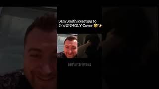 Sam Smith reacts to JUNGKOOK’S UNHOLY COVER !!!! ️‍ #jk #unholy #bts #samsmith #shorts