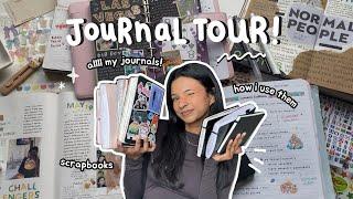 journal tour ᡣ𐭩 how i've used all my journals (scrapbook, gratitude, bullet journal, etc.)