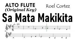 Sa Mata Makikita ALTO FLUTE Original Key Sheet Music Backing Track Partitura  Roel Cortez