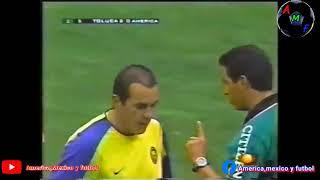 Bronca  golpes y cuahutemoc blanco golpeado en el toluca vs america futbol retro apertura 2003