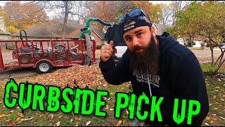 fall leaf setup - Curbside leaf pickup - leaf removal pricing - leaf loader setup