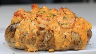 LOADED CREAMY SHRIMP BAKED POTATO