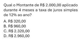 Como calcular o montante de juros simples - exercício resolvido