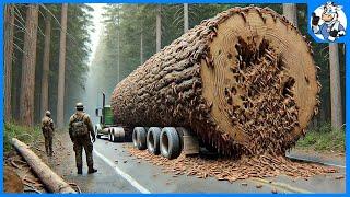 Extreme Dangerous Big Logging Wood Truck Driving Skill | Extreme Dangerous Transport Skill #125