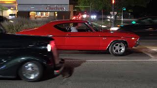  Cammed 454 Big Block Chevy 1968 Chevelle Malibu SS Exhaust Cutouts Leaving Muscle Car Show [4K]