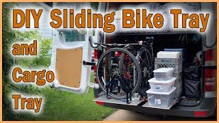 DIY SLIDING BIKE AND CARGO TRAYS IN A SPRINTER CAMPER VAN | Build your own Sliding  Aluminum Trays