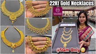 Malabar 22Kt Gold Necklace Designs @5Gm| Malabar Light Weight Gold Necklace Designs 2025 With Price