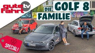 Die komplette VW Golf 8-Familie im GF-Check! Von TSI bis TGI, von eTSI bis GTE, von GTI bis R | GFTV