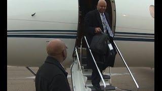 Jim Caldwell arrives in Detroit