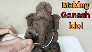 Ganesh Idol Making || Easy way to make Ganesh Idol with Clay. Clay Ganesh idol Making at home.