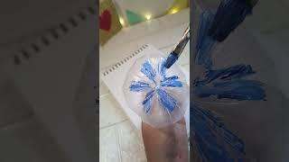 How to make flowers painting with plastic bag | Creative painting ideas #shorts #creative