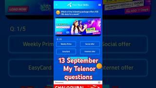 13 September 2024 My Telenor questions • Today My Telenor questions