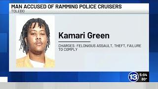 Toledo man accused of ramming multiple police vehicles to avoid arrest