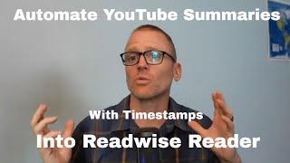 How To Automate YouTube Summaries From Channel Subscriptions Into Readwise Reader