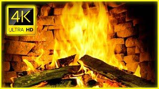 Instant Relaxation with Cozy Christmas Fireplace Burning 4K Video & Fire Crackling Sounds 10 Hours 