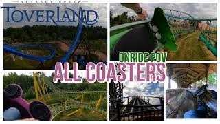 Toverland All Roller Coasters Onride POV - 4K